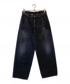 Graphpaperグラフペーパー）の古着「Selvage Denim Two Tuck Pants」｜ブラック