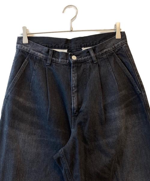Graphpaper（グラフペーパー）Graphpaper (グラフペーパー) Selvage Denim Two Tuck Pants ブラック サイズ:１の古着・服飾アイテム