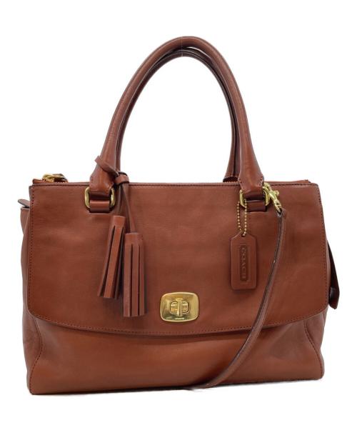 COACH（コーチ）COACH (コーチ) レガシー ハーパー トリプル ジップ サッチェル ブラウンの古着・服飾アイテム