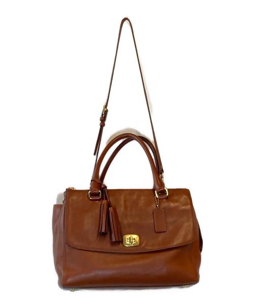 COACH（コーチ）COACH (コーチ) レガシー ハーパー トリプル ジップ サッチェル ブラウンの古着・服飾アイテム