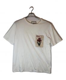 GUCCI（グッチ）の古着「アイリス アップリケ付きTシャツ」｜ホワイト