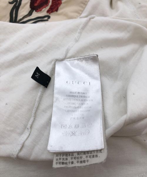 GUCCI（グッチ）GUCCI (グッチ) アイリス アップリケ付きTシャツ ホワイト サイズ:Mの古着・服飾アイテム
