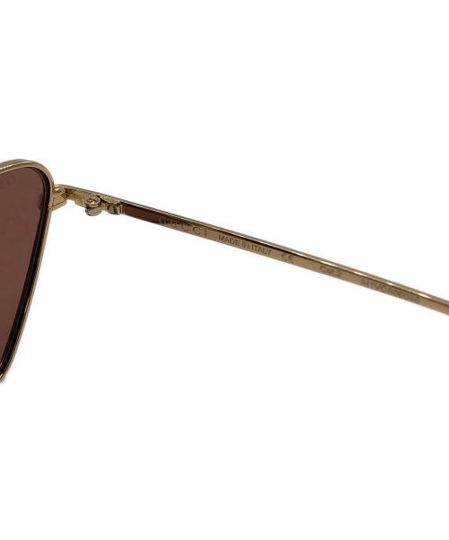 GUCCI（グッチ）GUCCI (グッチ) メタルフレームサングラス ブラウン×ゴールド サイズ:63ㇿ17の古着・服飾アイテム