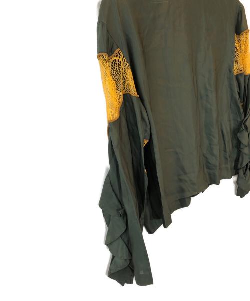 TOGA PULLA（トーガ プルラ）TOGA PULLA (トーガ プルラ) 切替ブラウス グリーン サイズ:36の古着・服飾アイテム
