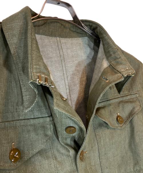 MILITARY（ミリタリー）MILITARY (ミリタリー) GREEN DENIM JACKET カーキ サイズ:SIZE 8の古着・服飾アイテム