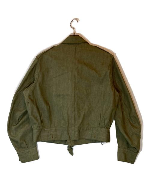 MILITARY（ミリタリー）MILITARY (ミリタリー) GREEN DENIM JACKET カーキ サイズ:SIZE 8の古着・服飾アイテム