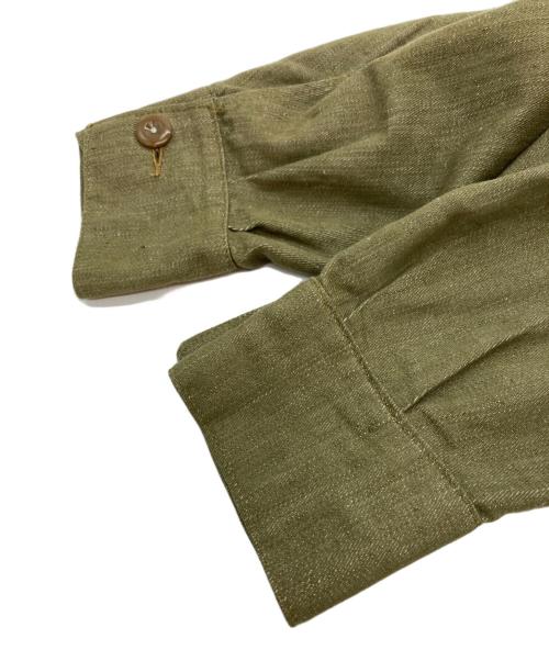 MILITARY（ミリタリー）MILITARY (ミリタリー) GREEN DENIM JACKET カーキ サイズ:SIZE 8の古着・服飾アイテム
