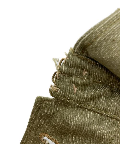 MILITARY（ミリタリー）MILITARY (ミリタリー) GREEN DENIM JACKET カーキ サイズ:SIZE 8の古着・服飾アイテム