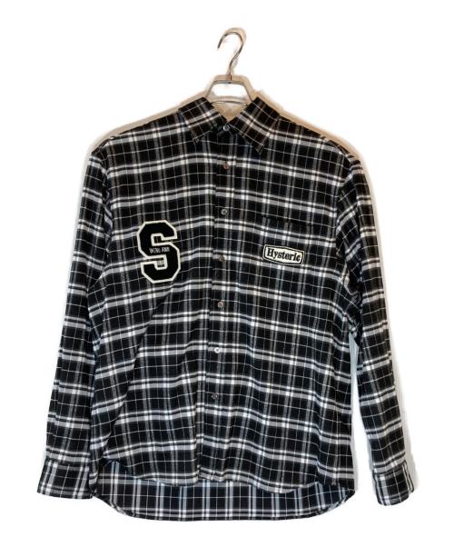 Hysteric Glamour（ヒステリックグラマー）Hysteric Glamour (ヒステリックグラマー) WIND AND SEA (ウィンダンシー) ワッペンチェックシャツ ブラック サイズ:XLの古着・服飾アイテム