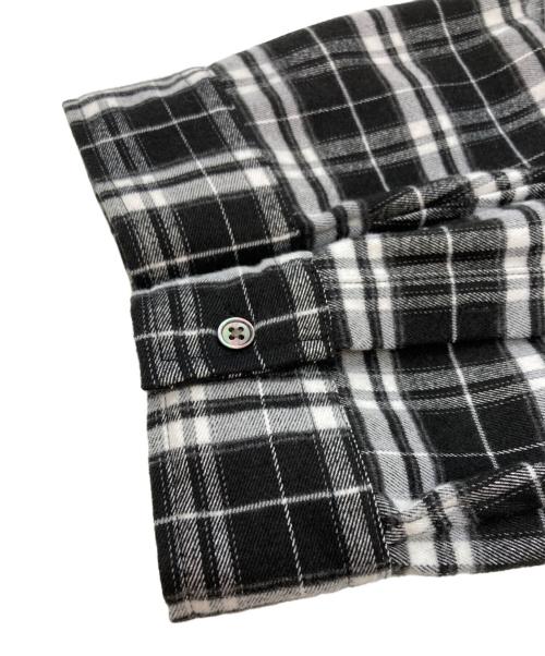 Hysteric Glamour（ヒステリックグラマー）Hysteric Glamour (ヒステリックグラマー) WIND AND SEA (ウィンダンシー) ワッペンチェックシャツ ブラック サイズ:XLの古着・服飾アイテム