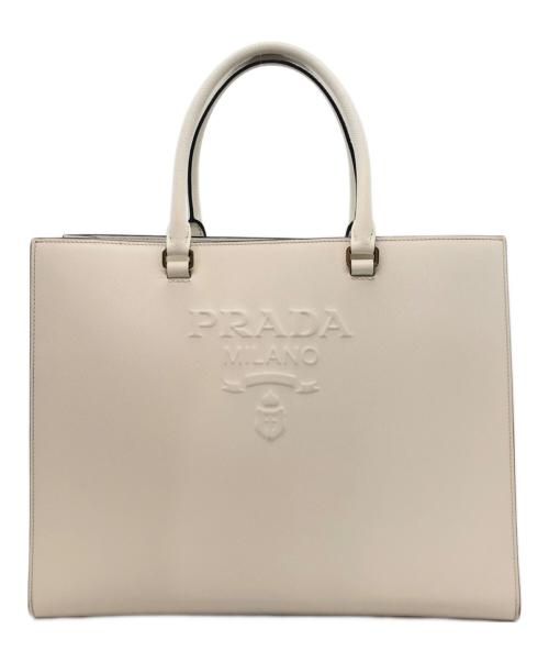 PRADA（プラダ）PRADA (プラダ) サフィアーノラクスバック ホワイトの古着・服飾アイテム