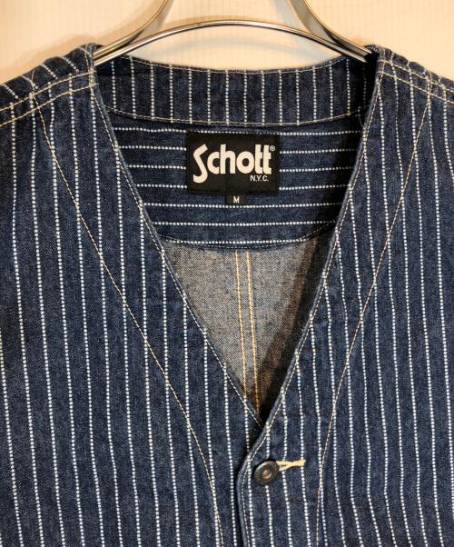 Schott（ショット）Schott (ショット) ヒッコリーベスト インディゴ サイズ:Mの古着・服飾アイテム