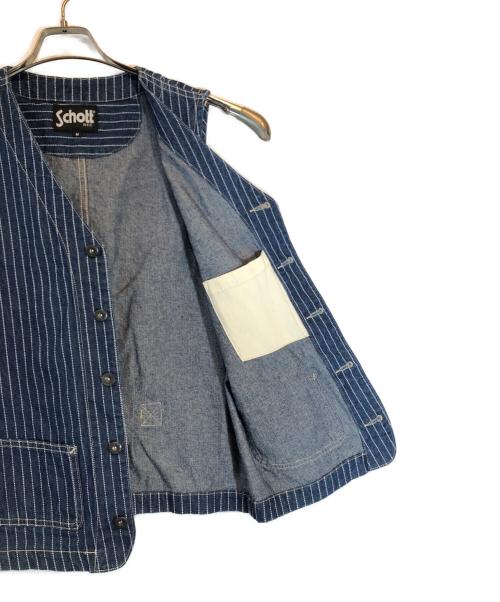 Schott（ショット）Schott (ショット) ヒッコリーベスト インディゴ サイズ:Mの古着・服飾アイテム
