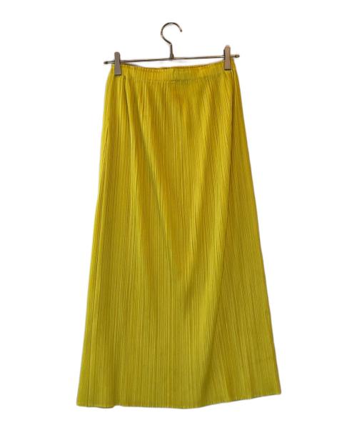 PLEATS PLEASE（プリーツプリーズ）PLEATS PLEASE (プリーツプリーズ) プリーツロングスカート イエロー サイズ:4の古着・服飾アイテム