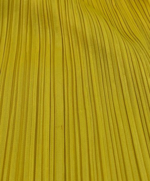 PLEATS PLEASE（プリーツプリーズ）PLEATS PLEASE (プリーツプリーズ) プリーツロングスカート イエロー サイズ:4の古着・服飾アイテム