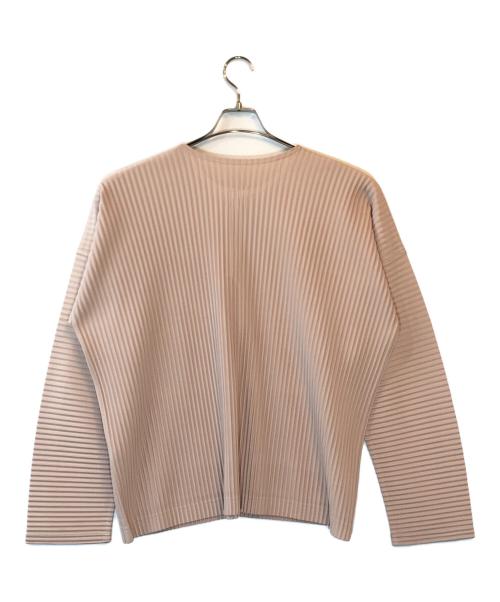 HOMME PLISSE ISSEY MIYAKE（オム プリッセ イッセイ ミヤケ）HOMME PLISSE ISSEY MIYAKE (オム プリッセ イッセイ ミヤケ) プリーツ ヘンリーネック カットソー ベージュ サイズ:２の古着・服飾アイテム