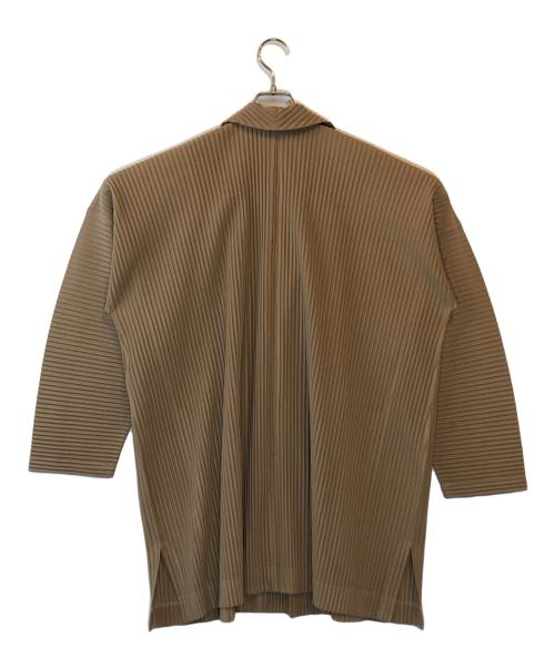 HOMME PLISSE ISSEY MIYAKE（オム プリッセ イッセイ ミヤケ）HOMME PLISSE ISSEY MIYAKE (オム プリッセ イッセイ ミヤケ) プリーツジャケット ブラウン サイズ:3の古着・服飾アイテム