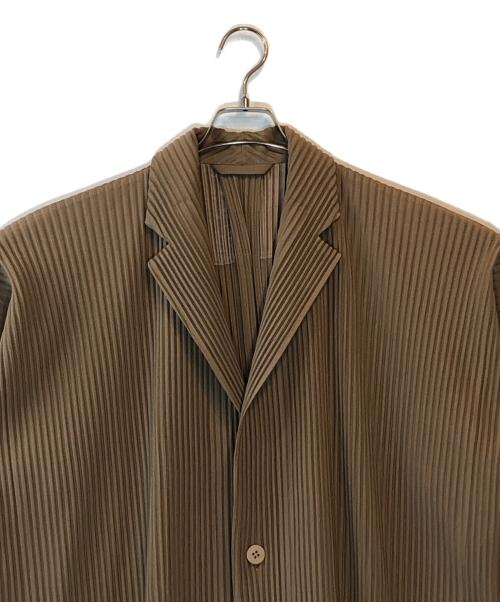 HOMME PLISSE ISSEY MIYAKE（オム プリッセ イッセイ ミヤケ）HOMME PLISSE ISSEY MIYAKE (オム プリッセ イッセイ ミヤケ) プリーツジャケット ブラウン サイズ:3の古着・服飾アイテム