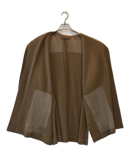 HOMME PLISSE ISSEY MIYAKE（オム プリッセ イッセイ ミヤケ）HOMME PLISSE ISSEY MIYAKE (オム プリッセ イッセイ ミヤケ) プリーツジャケット ブラウン サイズ:3の古着・服飾アイテム