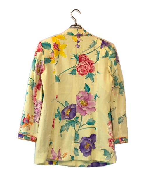 LEONARD PARIS（レオナール パリ）LEONARD PARIS (レオナール パリ) フラワープリントジャケット イエロー サイズ:9ARの古着・服飾アイテム