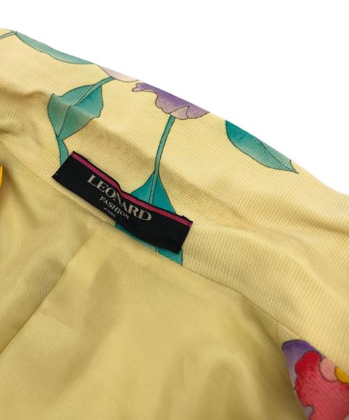 LEONARD PARIS（レオナール パリ）LEONARD PARIS (レオナール パリ) フラワープリントジャケット イエロー サイズ:9ARの古着・服飾アイテム