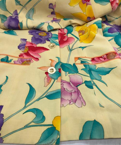 LEONARD PARIS（レオナール パリ）LEONARD PARIS (レオナール パリ) フラワープリントジャケット イエロー サイズ:9ARの古着・服飾アイテム