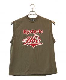 Hysteric Glamour（ヒステリックグラマー）の古着「HYSTERIC IS HOT ノースリーブTシャツ」｜カーキ