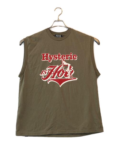 Hysteric Glamour（ヒステリックグラマー）Hysteric Glamour (ヒステリックグラマー) HYSTERIC IS HOT ノースリーブTシャツ カーキ サイズ:XL 未使用品の古着・服飾アイテム