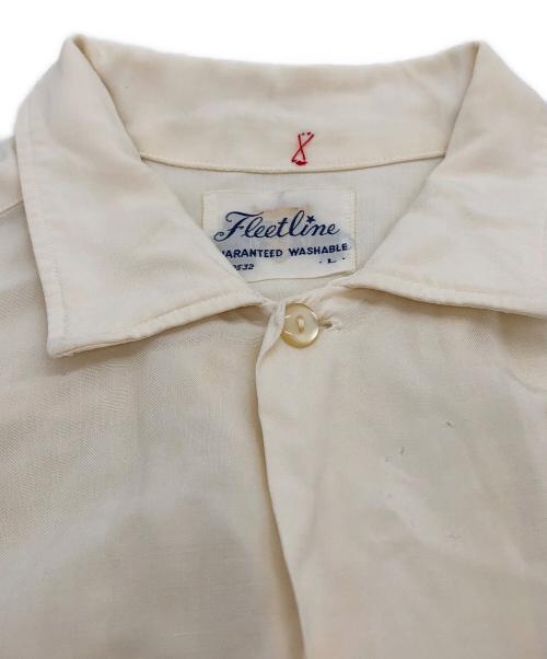 Fleetline（フリートライン）FLEETLINE (フリートライン) 刺繍入り半袖シャツ アイボリー サイズ:ｌの古着・服飾アイテム