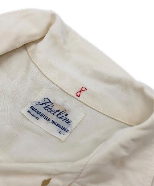 Fleetline（フリートライン）FLEETLINE (フリートライン) 刺繍入り半袖シャツ アイボリー サイズ:ｌの古着・服飾アイテム