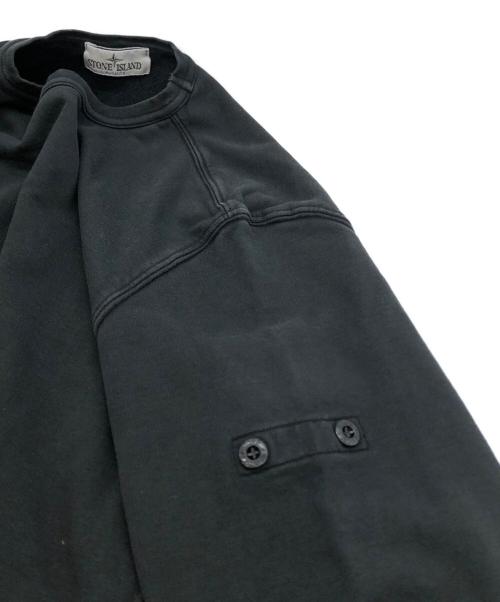 STONE ISLAND（ストーンアイランド）STONE ISLAND (ストーンアイランド) ロゴ スウェットシャツ ブラック サイズ:14の古着・服飾アイテム