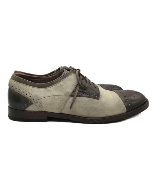 DOLCE & GABBANA（ドルチェ＆ガッバーナ）DOLCE & GABBANA (ドルチェ＆ガッバーナ) レザースウェード切替シューズ ブラウン サイズ:6の古着・服飾アイテム