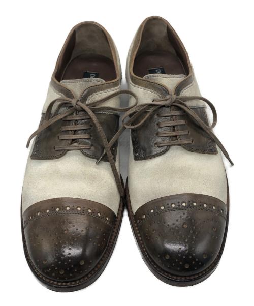 DOLCE & GABBANA（ドルチェ＆ガッバーナ）DOLCE & GABBANA (ドルチェ＆ガッバーナ) レザースウェード切替シューズ ブラウン サイズ:6の古着・服飾アイテム