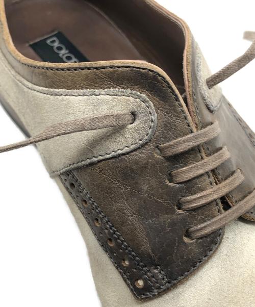 DOLCE & GABBANA（ドルチェ＆ガッバーナ）DOLCE & GABBANA (ドルチェ＆ガッバーナ) レザースウェード切替シューズ ブラウン サイズ:6の古着・服飾アイテム