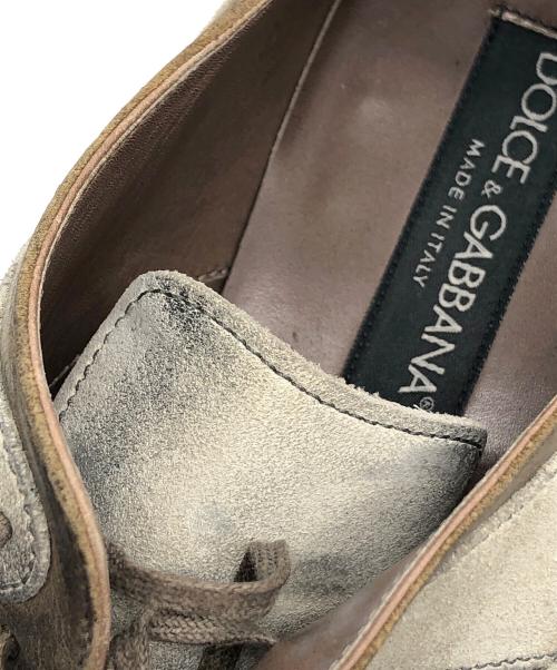 DOLCE & GABBANA（ドルチェ＆ガッバーナ）DOLCE & GABBANA (ドルチェ＆ガッバーナ) レザースウェード切替シューズ ブラウン サイズ:6の古着・服飾アイテム