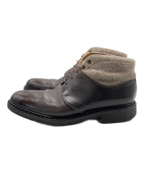 PARABOOT（パラブーツ）PARABOOT (パラブーツ) CHAMROUSSEウールスウェード切替ブーツ ブラウン サイズ:SIZE 6の古着・服飾アイテム
