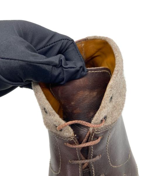 PARABOOT（パラブーツ）PARABOOT (パラブーツ) CHAMROUSSEウールスウェード切替ブーツ ブラウン サイズ:SIZE 6の古着・服飾アイテム