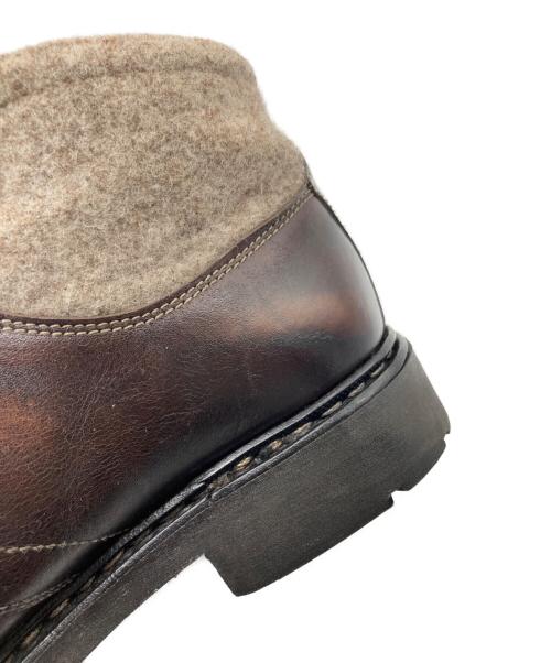 PARABOOT（パラブーツ）PARABOOT (パラブーツ) CHAMROUSSEウールスウェード切替ブーツ ブラウン サイズ:SIZE 6の古着・服飾アイテム