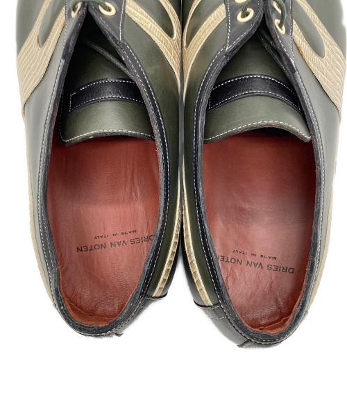DRIES VAN NOTEN（ドリスヴァンノッテン）DRIES VAN NOTEN (ドリスヴァンノッテン) レザースニーカー グリーン サイズ:SIZE 8の古着・服飾アイテム