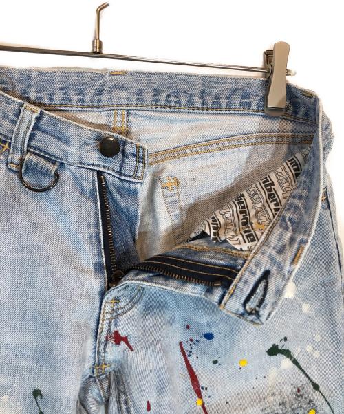 NUMBER (N)INE（ナンバーナイン）NUMBER (N)INE (ナンバーナイン) ペンキデニムパンツ ブルー サイズ:SIZE０　LENGTH26の古着・服飾アイテム