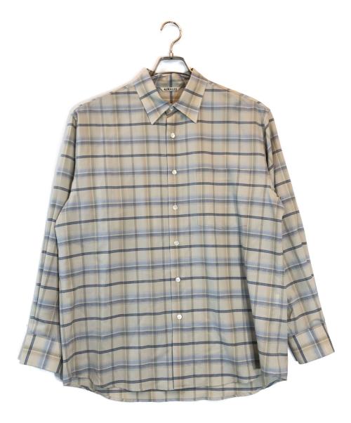 AURALEE（オーラリー）AURALEE (オーラリー) SUPER LIGHT WOOL CHECK SHIRTS ベージュ サイズ:3の古着・服飾アイテム