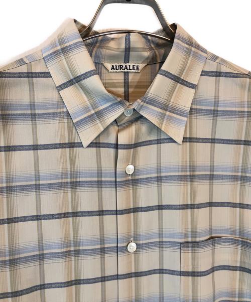 AURALEE（オーラリー）AURALEE (オーラリー) SUPER LIGHT WOOL CHECK SHIRTS ベージュ サイズ:3の古着・服飾アイテム
