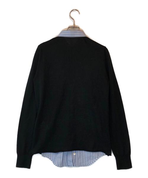 COMME des GARCONS SHIRT（コムデギャルソンシャツ）COMME des GARCONS SHIRT (コムデギャルソンシャツ) ニット切替シャツ ブルー×ブラック サイズ:Sの古着・服飾アイテム