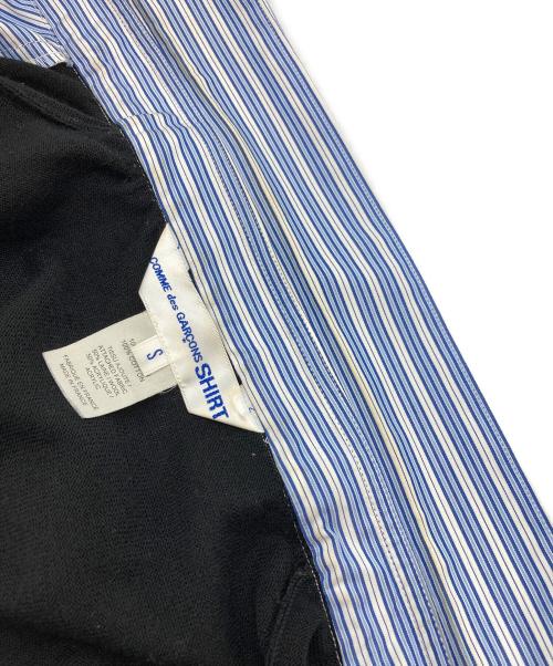 COMME des GARCONS SHIRT（コムデギャルソンシャツ）COMME des GARCONS SHIRT (コムデギャルソンシャツ) ニット切替シャツ ブルー×ブラック サイズ:Sの古着・服飾アイテム