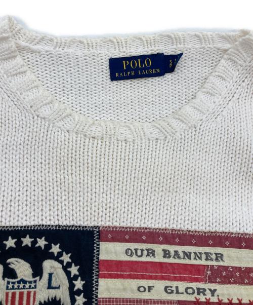 POLO RALPH LAUREN（ポロ・ラルフローレン）POLO RALPH LAUREN (ポロ・ラルフローレン) 星条旗ニット ホワイト サイズ:Sの古着・服飾アイテム