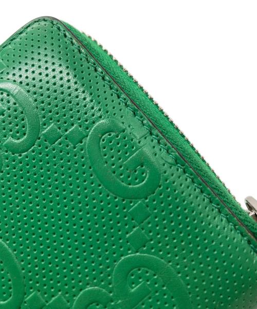 GUCCI（グッチ）GUCCI (グッチ) GG エンボス型押し レザー 長財布 グリーン サイズ:下記参照の古着・服飾アイテム