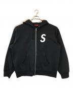SUPREMEシュプリーム）の古着「S Logo Zip Up Hooded Sweatshirt」｜ブラック