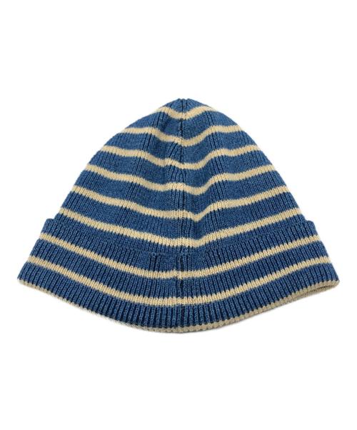 RRL（ダブルアールエル）RRL (ダブルアールエル) コットンワッチキャップ ブルー×アイボリー サイズ:ONE SIZE (46㎝)の古着・服飾アイテム