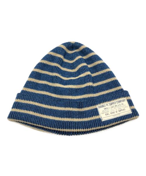 RRL（ダブルアールエル）RRL (ダブルアールエル) コットンワッチキャップ ブルー×アイボリー サイズ:ONE SIZE (46㎝)の古着・服飾アイテム
