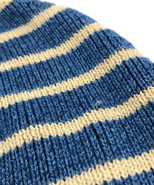 RRL（ダブルアールエル）RRL (ダブルアールエル) コットンワッチキャップ ブルー×アイボリー サイズ:ONE SIZE (46㎝)の古着・服飾アイテム
